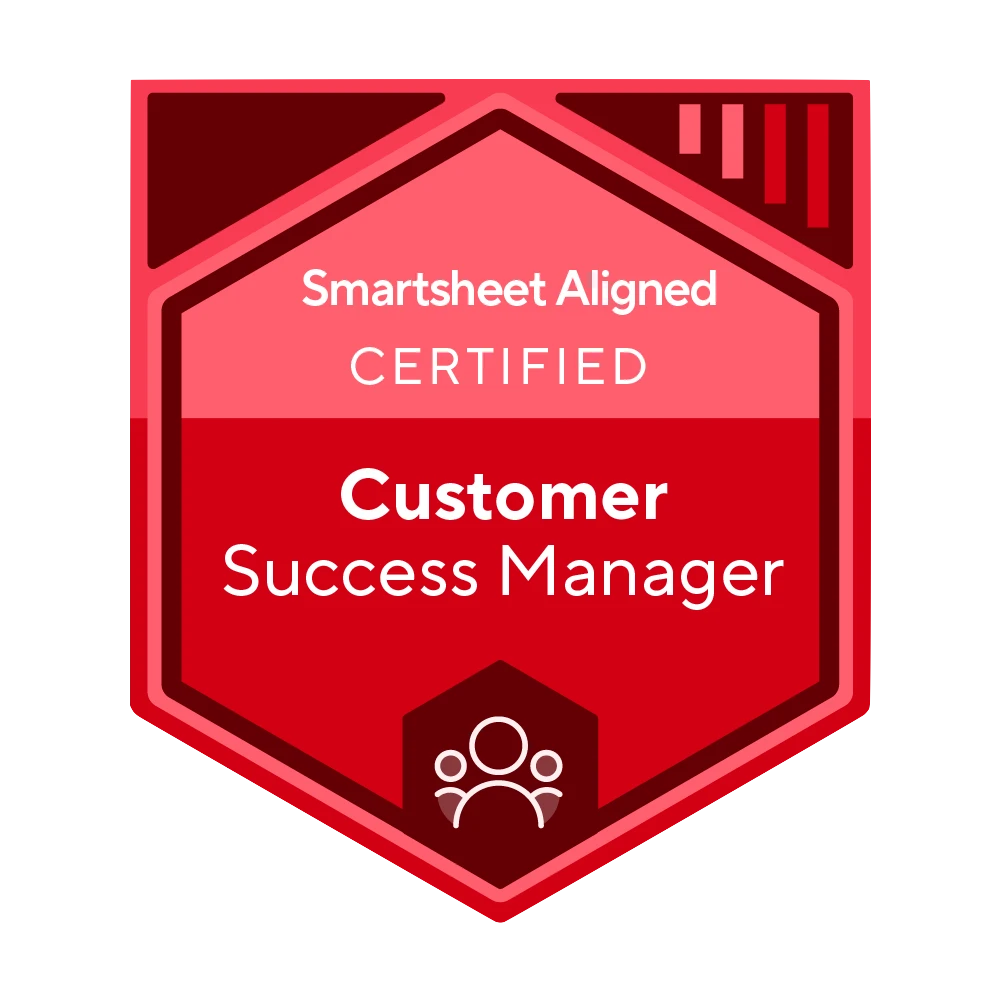Smartsheet Aligned Certified Customer Success Manager certificate